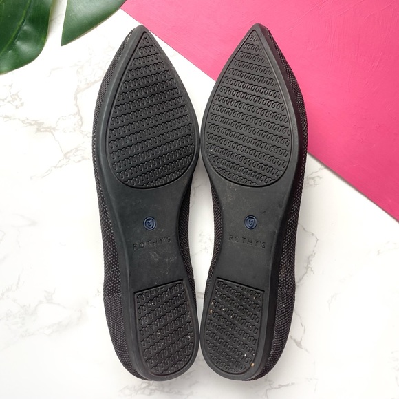 Rothy's White Halo Black Point Flats 8 - Picture 3 of 7